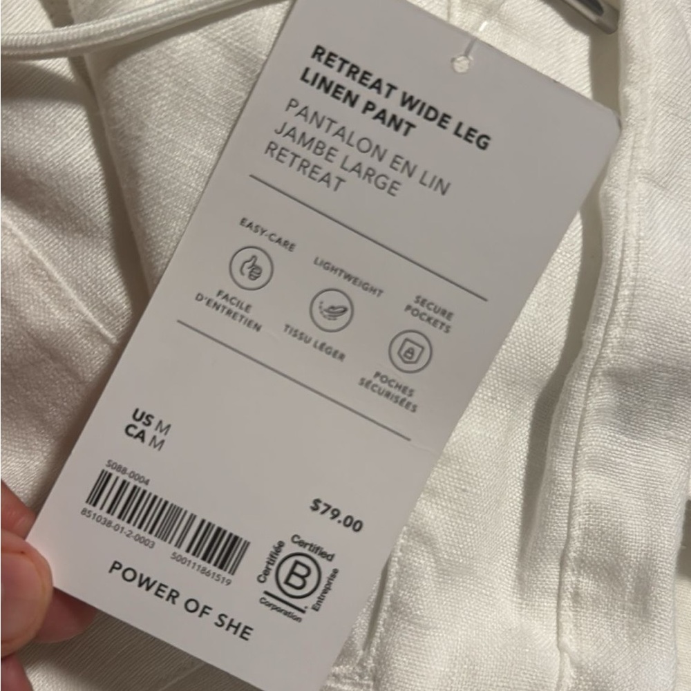 Athleta Retreat Wide Leg Linen Pant // Calla Lily - Picture 9 of 14